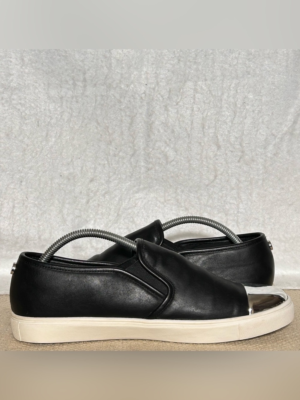 Steve Madden Womens Eleete SlipOn Silver Cap Toe Fashion Sneaker Shoes SZ 9.5B - Picture 6 of 11